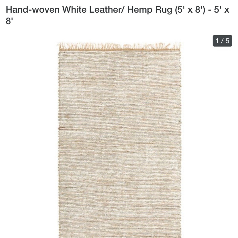 5x8 Leather Hemp woven rug